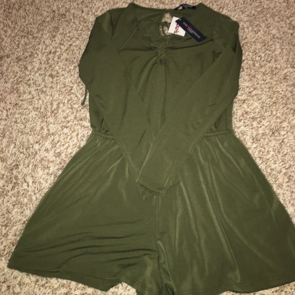 Army Green long sleeved romper