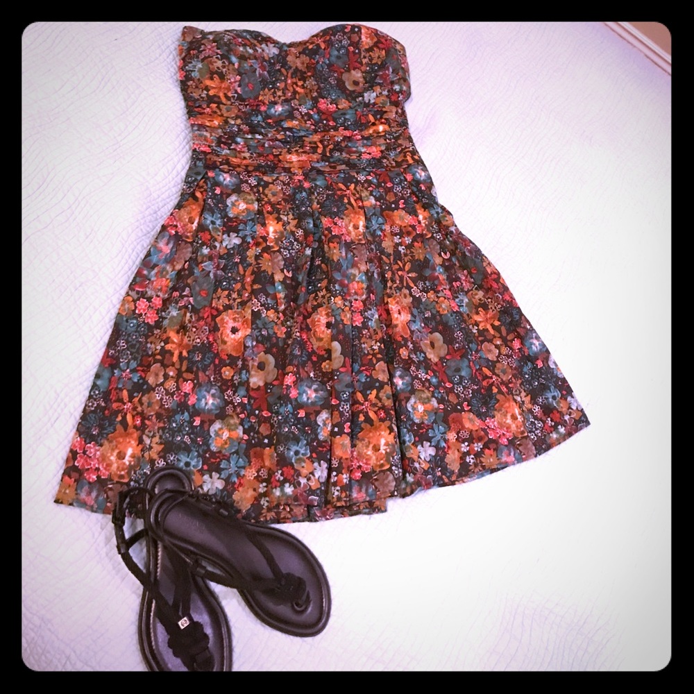 American Rag floral strapless mini dress
