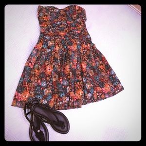 American Rag floral strapless mini dress