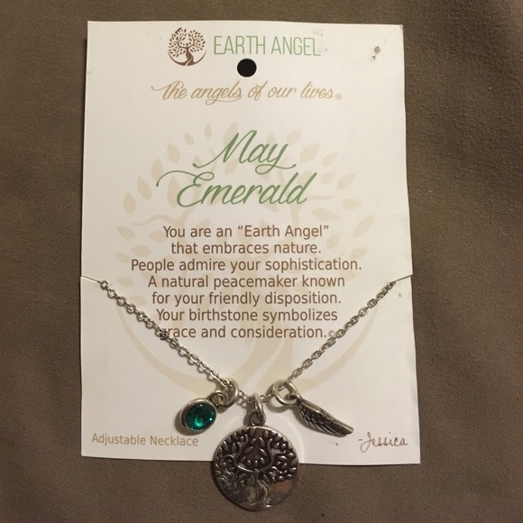 Earth Angel May Birthstone Necklace Silver - Picture 1 of 1