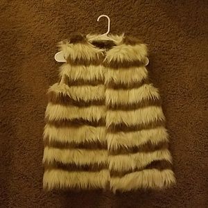 Striped Fur Puffer Vest - Halloween Deer Costume