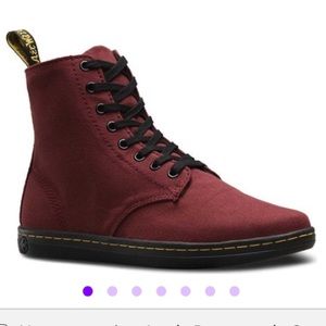 high top maroon dr. martens