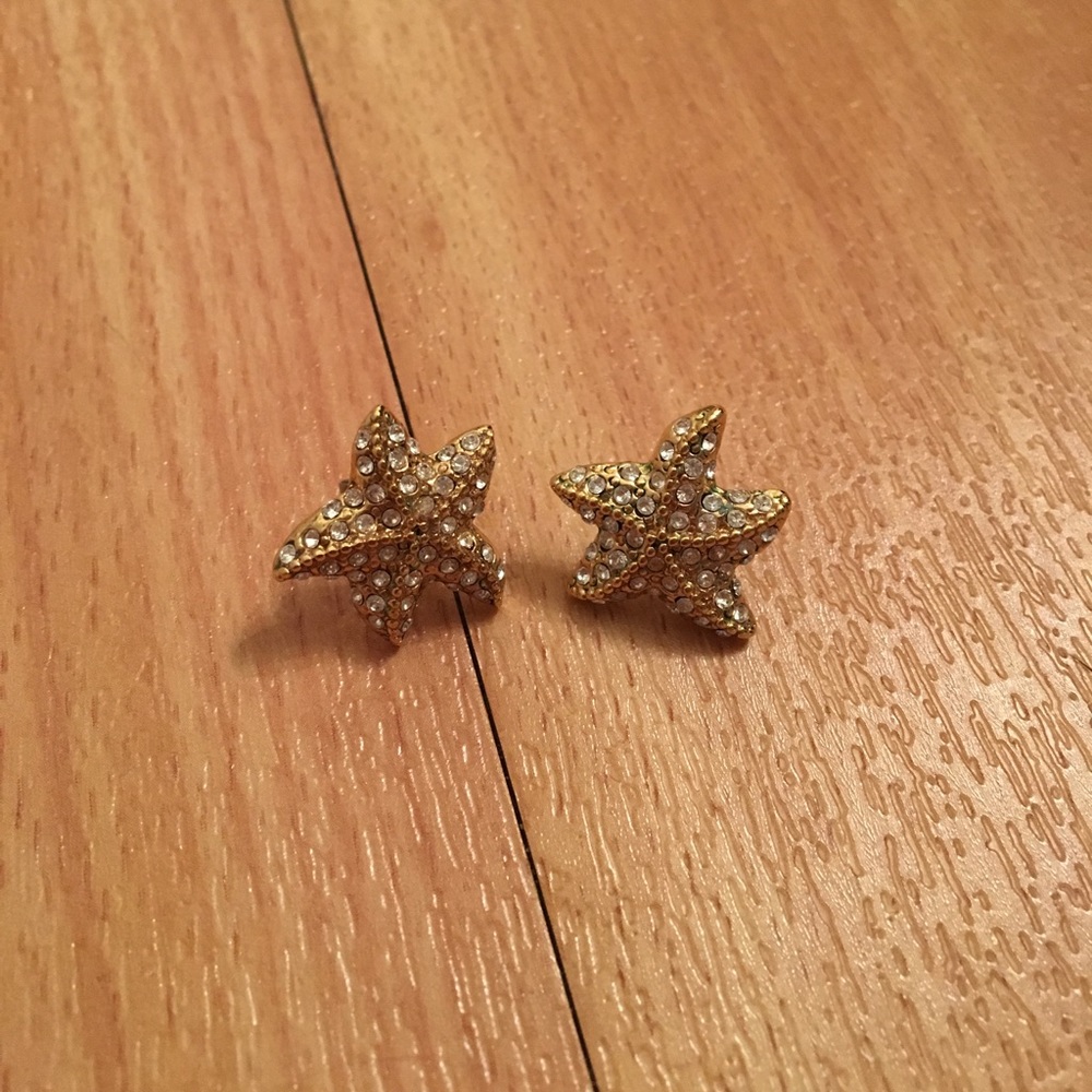 J. Crew Gold Starfish Studs