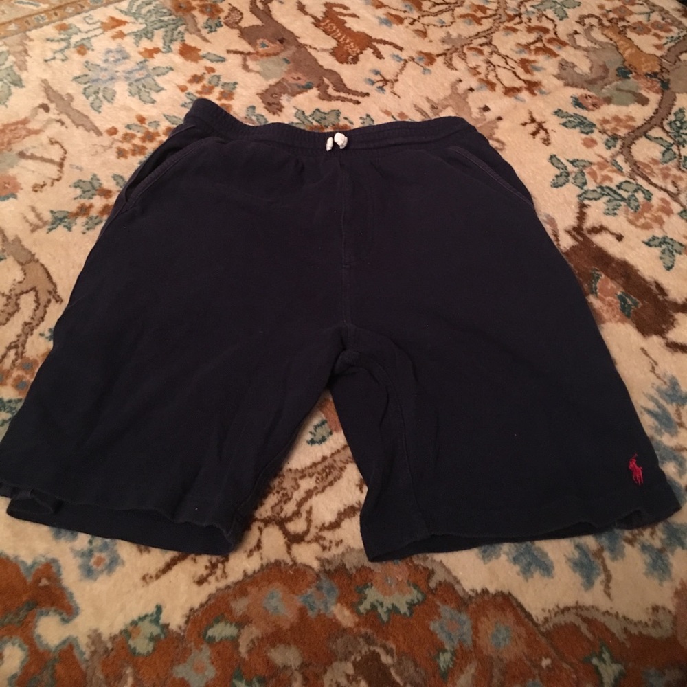 polo navy sweat shorts