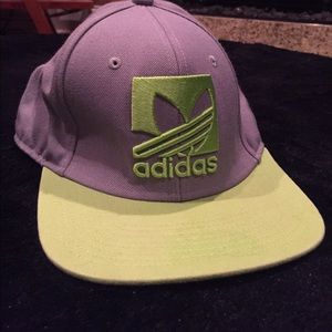 Lime green and gray Adidas hat