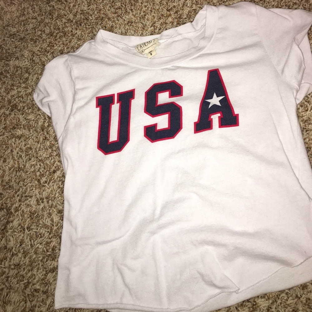 LA Hearts USA crop top