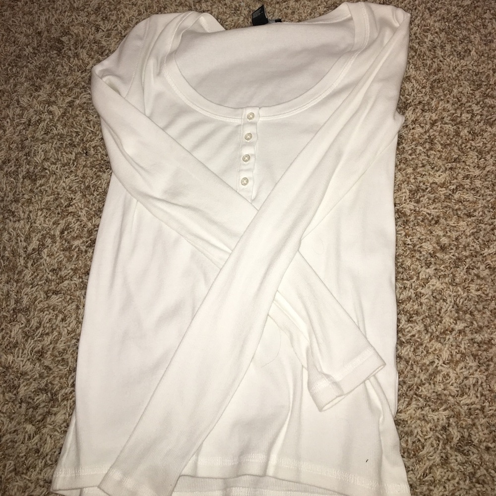 Forever 21 fitted half button up long sleeve