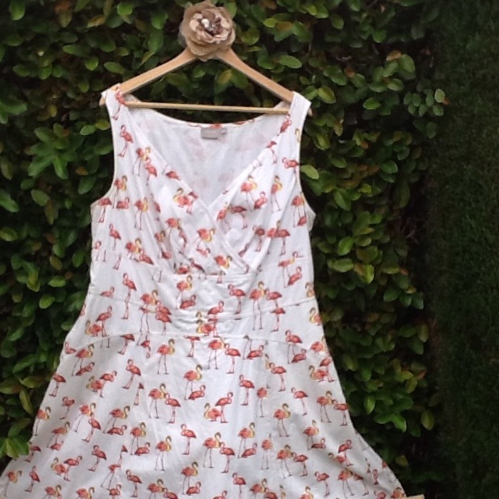 eShakti Flamingo Print Dress