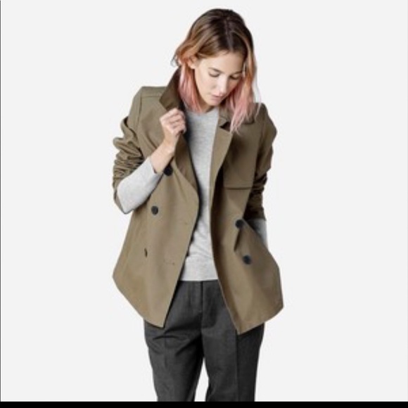 everlane mac coat olive
