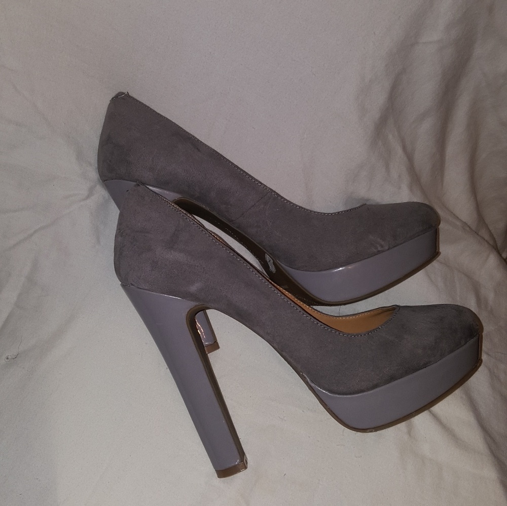 Grey Suede Pumps