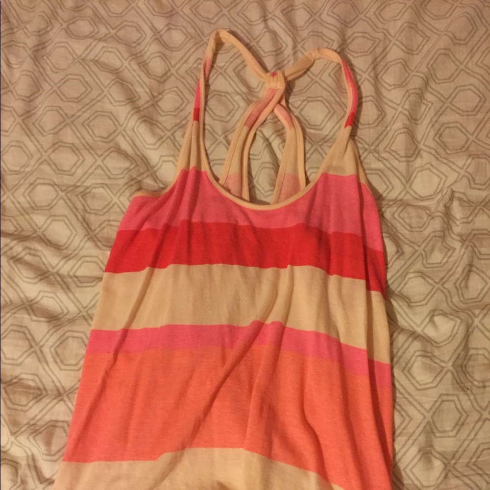 So pink and white tank top