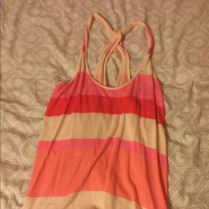 So pink and white tank top