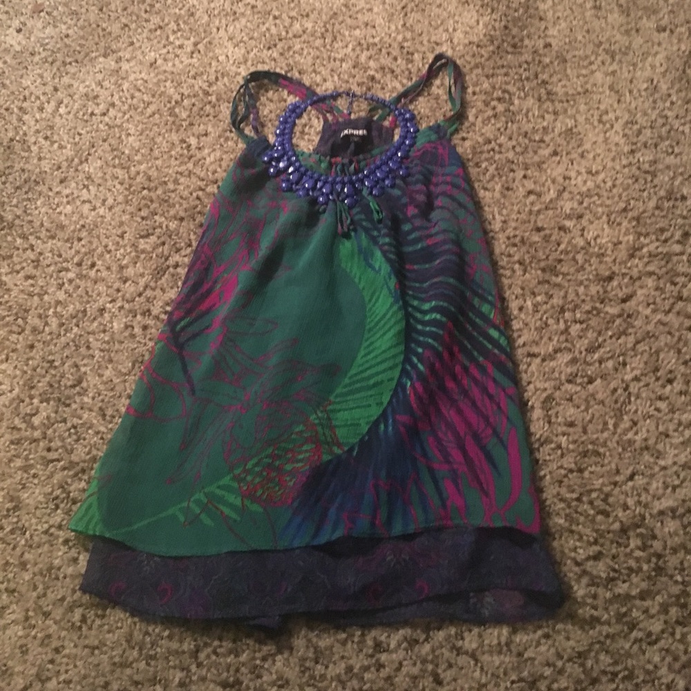 Express tropical print shirt