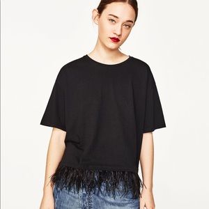 ZARA Feather Edge Tee