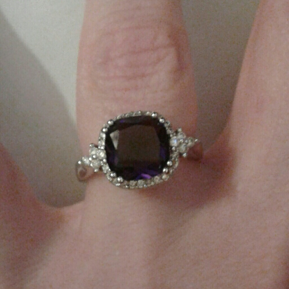 💜SALE💜 New Cushion Cut Amethyst Cz Solid 925S Rg