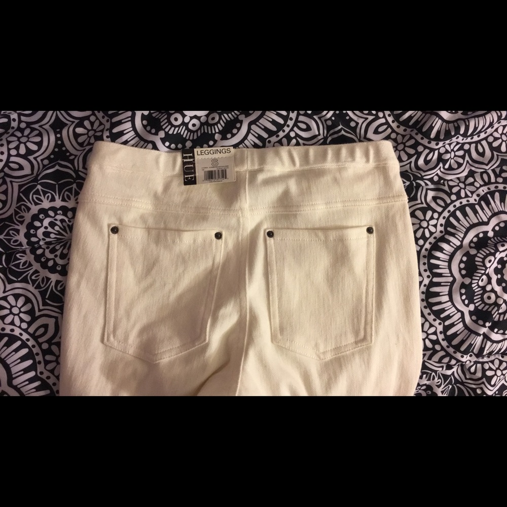 White jean leggings