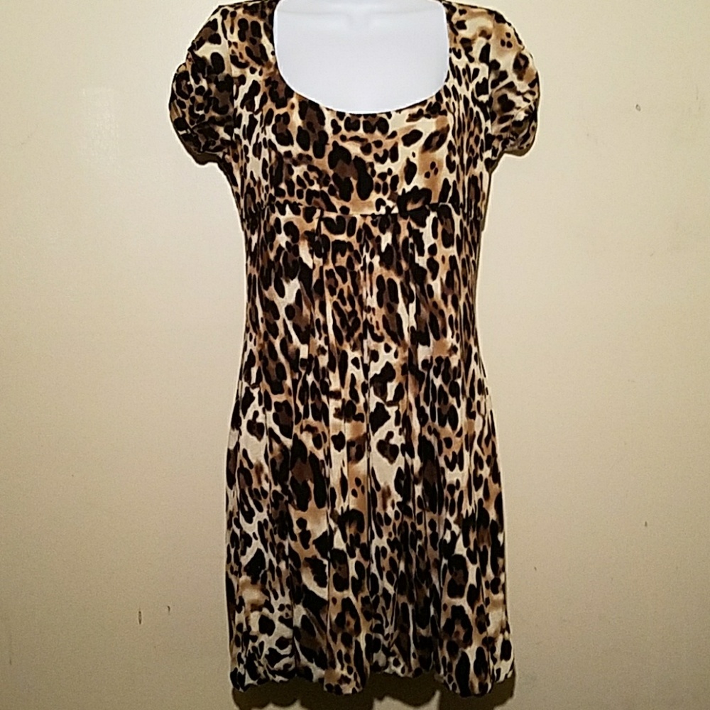 Leopard print Cache dress with keyhole back - Picture 1 of 8