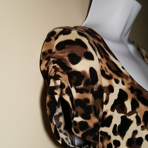 Leopard print Cache dress with keyhole back - Picture 4 of 8