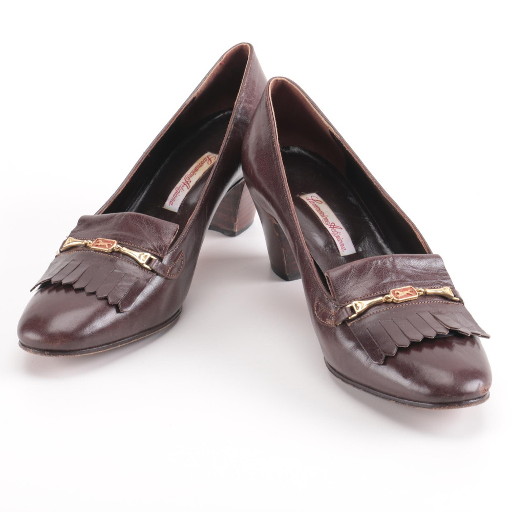 *SOLD* ANTHROPOLOGIE Brown Leather Loafer Heels