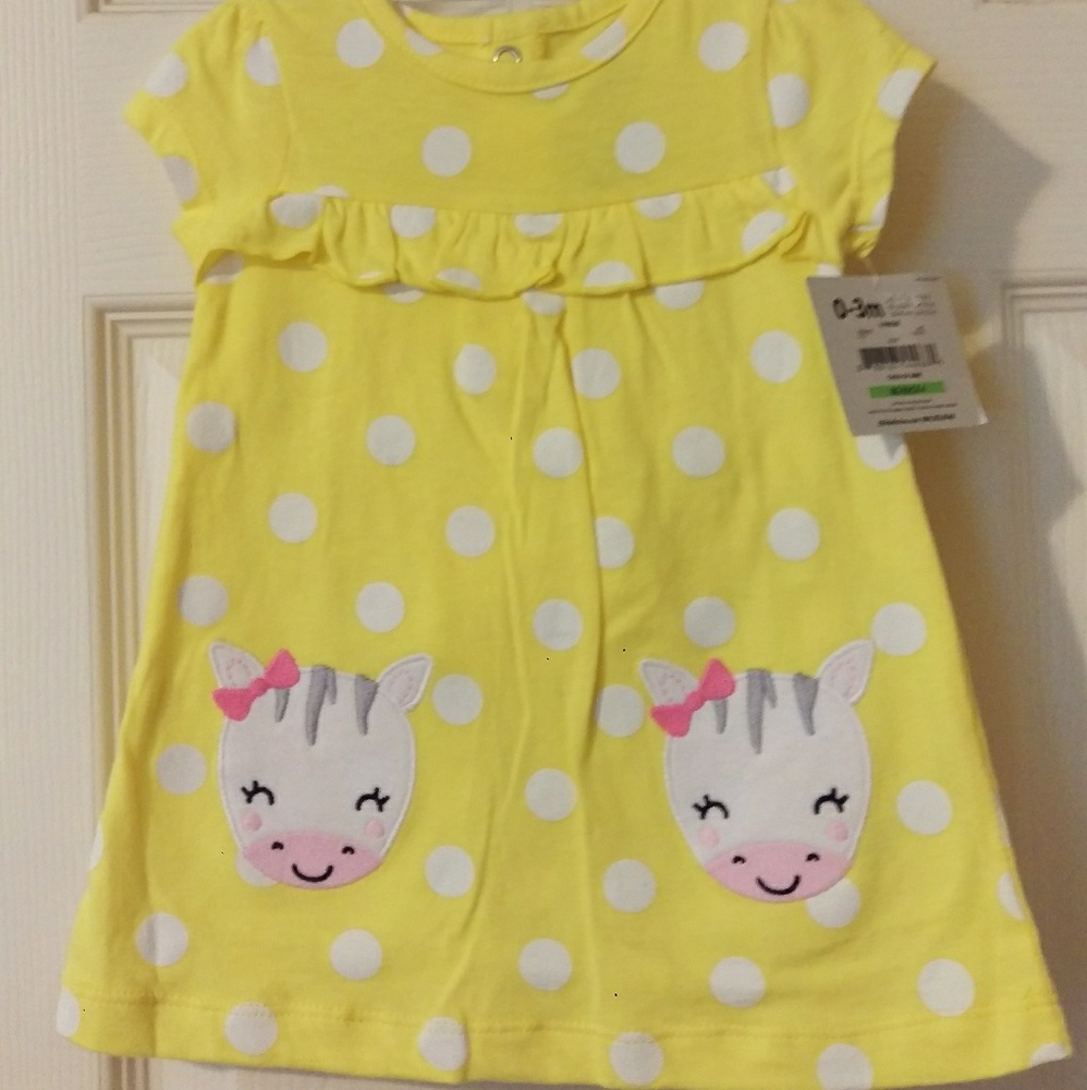 Brand new Carter's yellow baby girl dress 0-3M