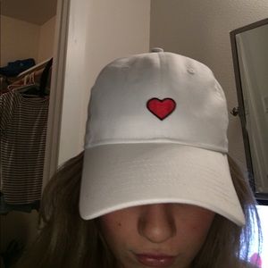 White Heart Dad Cap