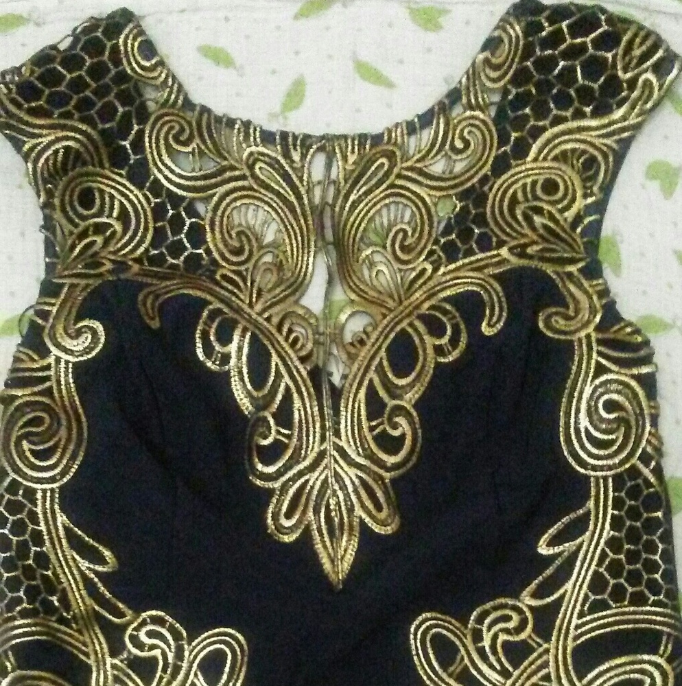 Navy and gold. Dress