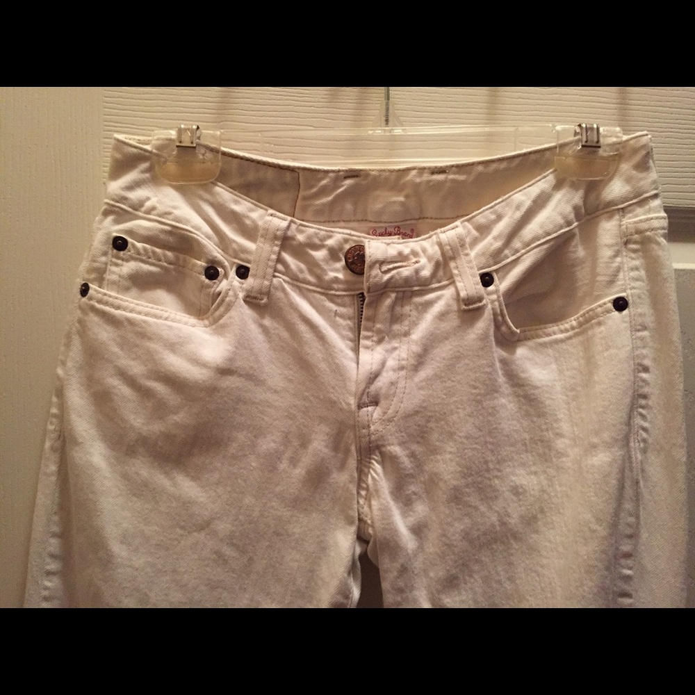 Lucky brand size 28 straight leg white jeans