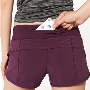Maroon Lululemon 4-way stretch shorts