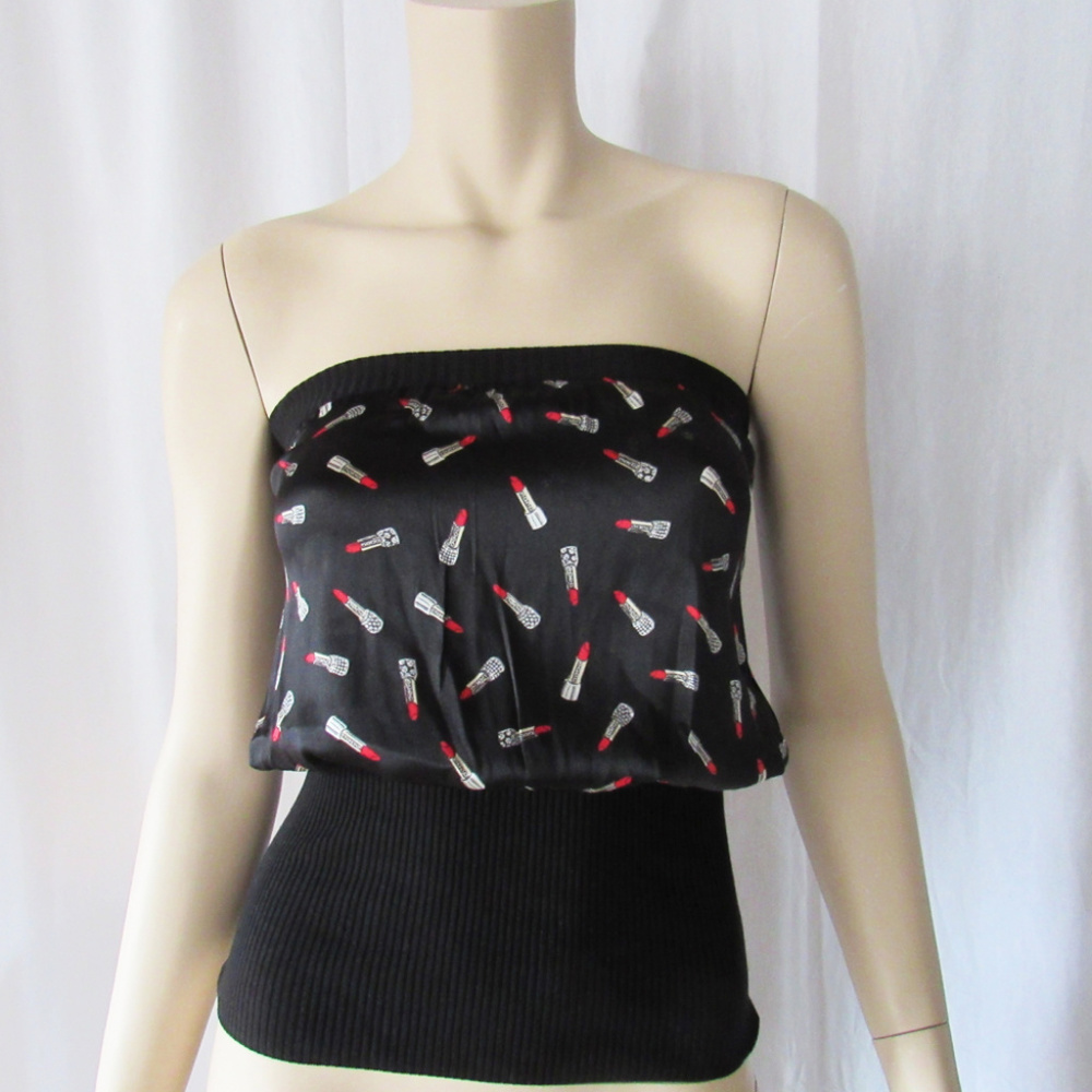 Sexy BEBE Lipstick Cocktail Top Blouse