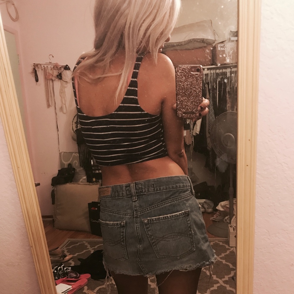 Abercrombie & Fitch Nautical Stripe Crop Top