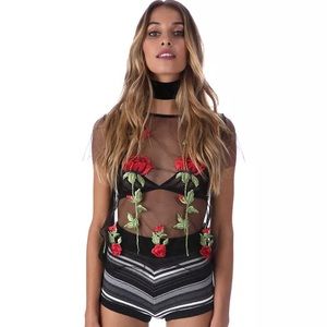Mesh Floral Top