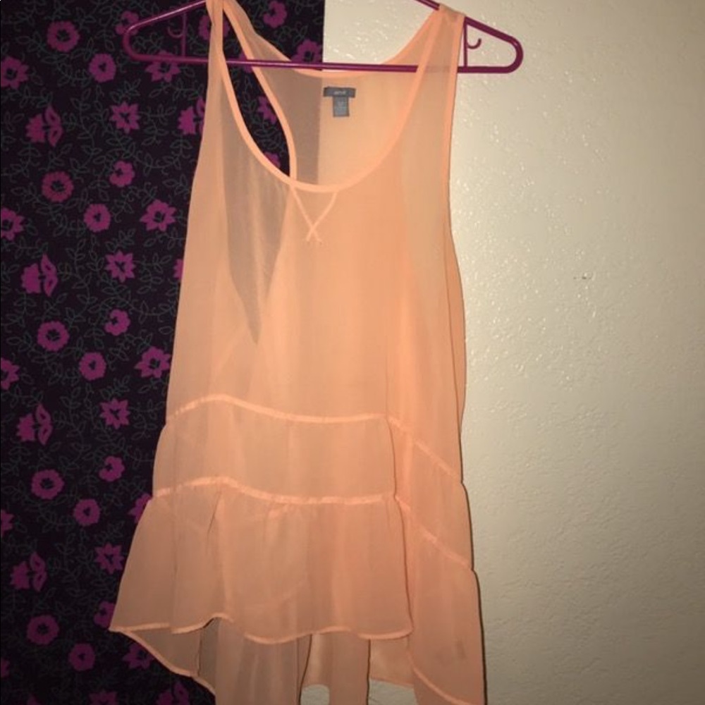 Orange chiffon tank