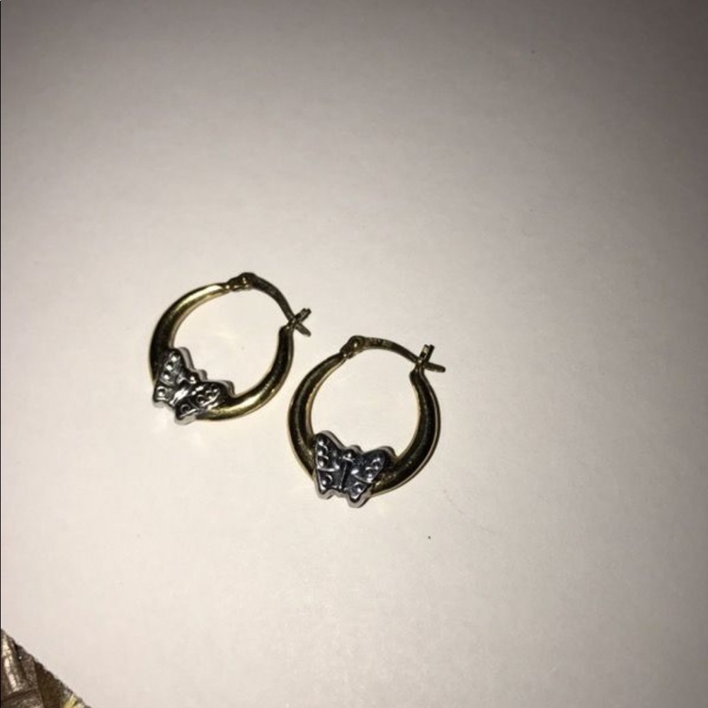 Gold and silver earrings