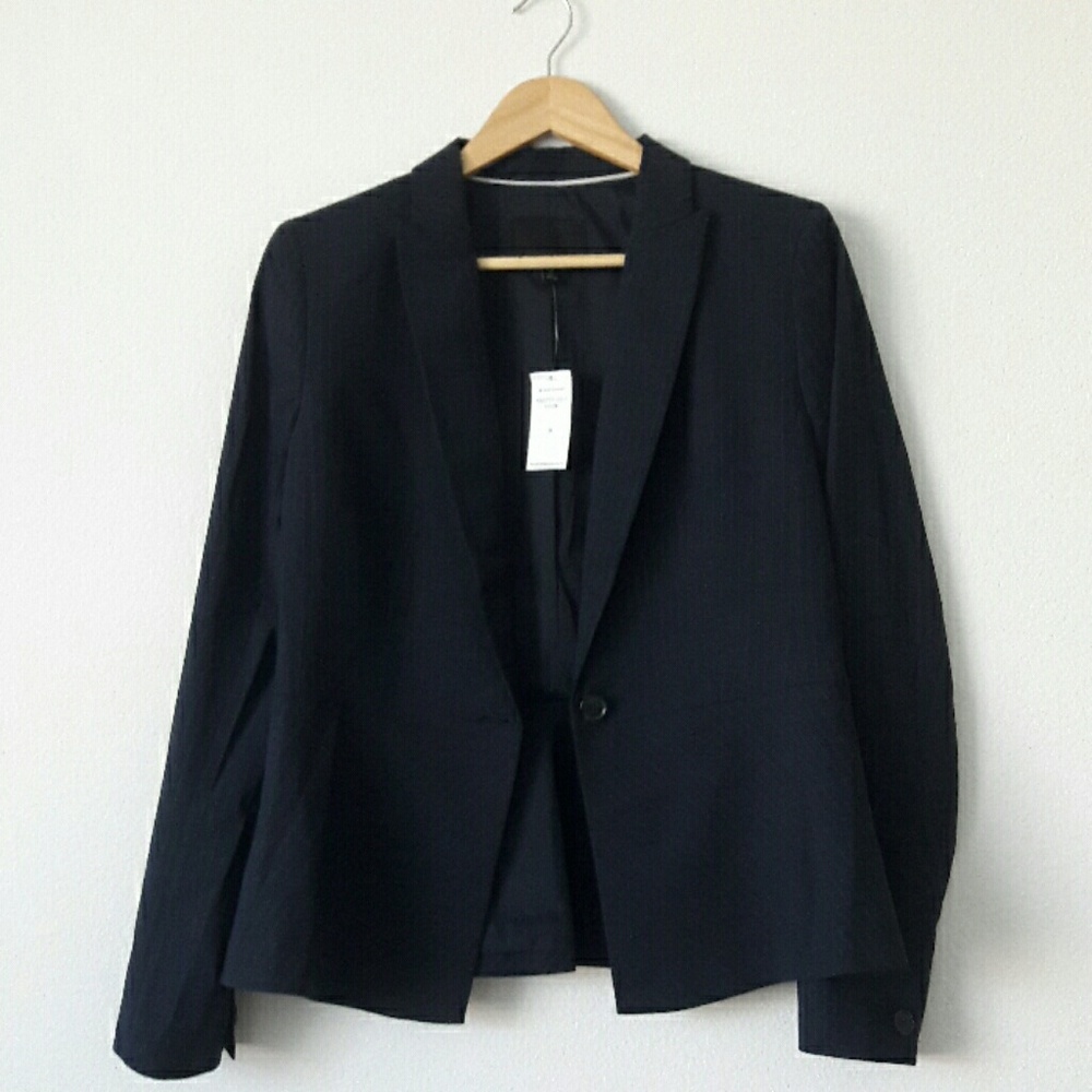 Banana Republic Navy Striped Blazer