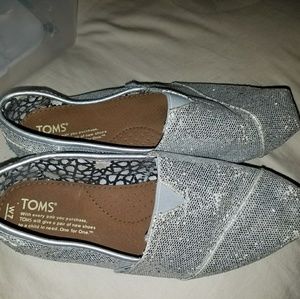 Silver Glitter Toms