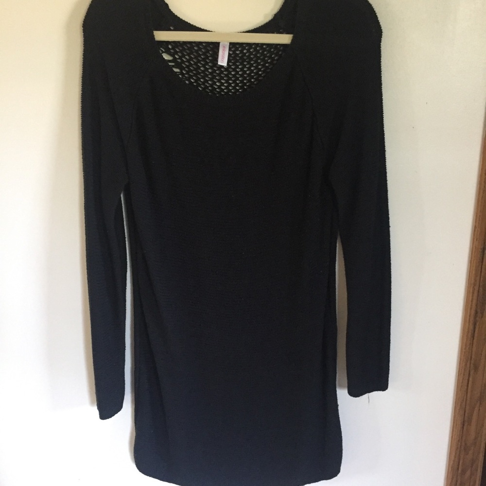 Simple black sweater dress
