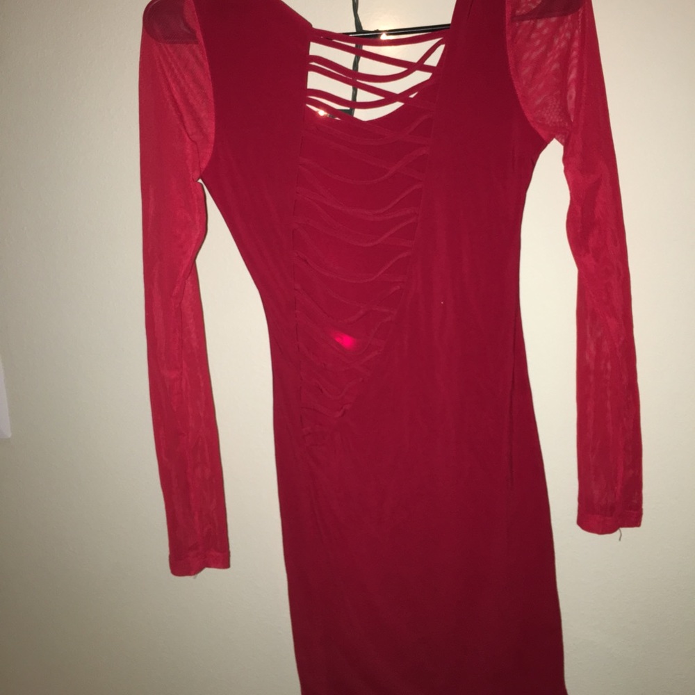Long sleeve red dress
