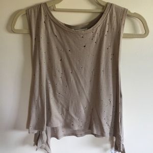 Fun holed, side tie t shirt tank