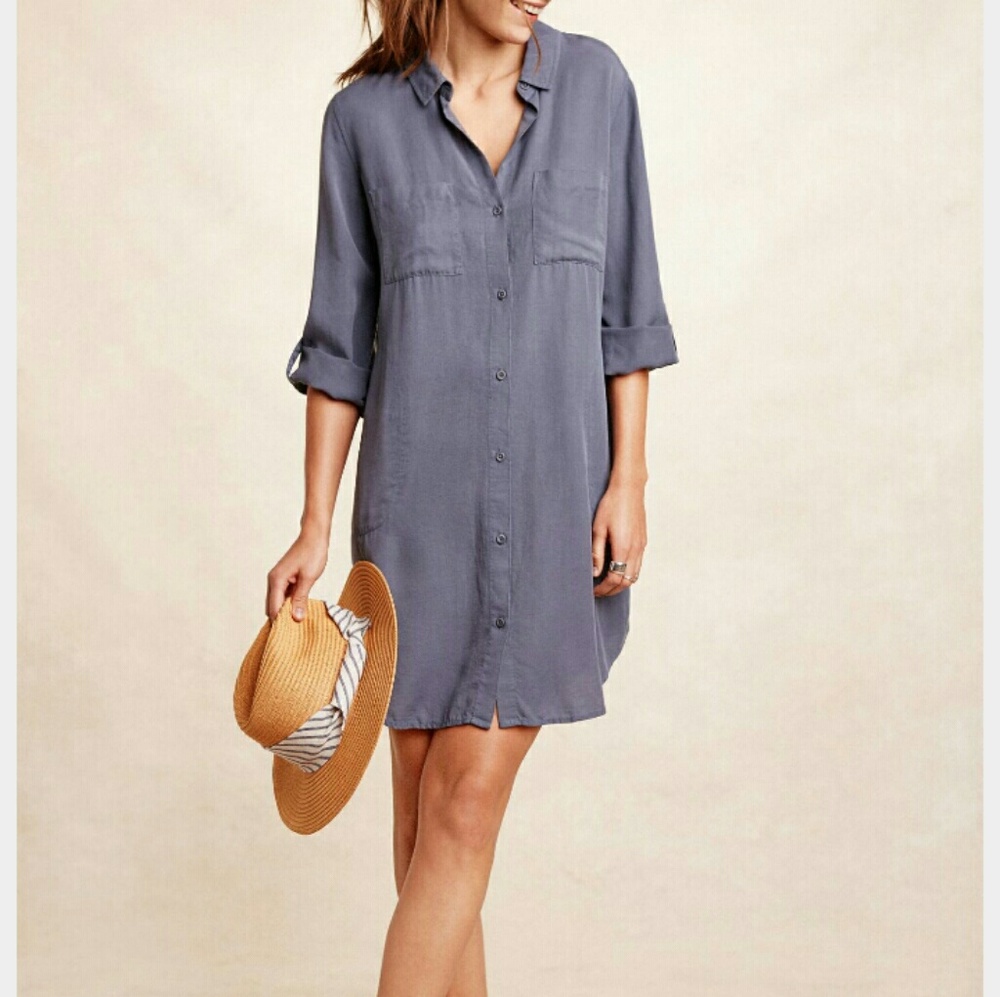 Anthropologie Button-Down Shirt Dress
