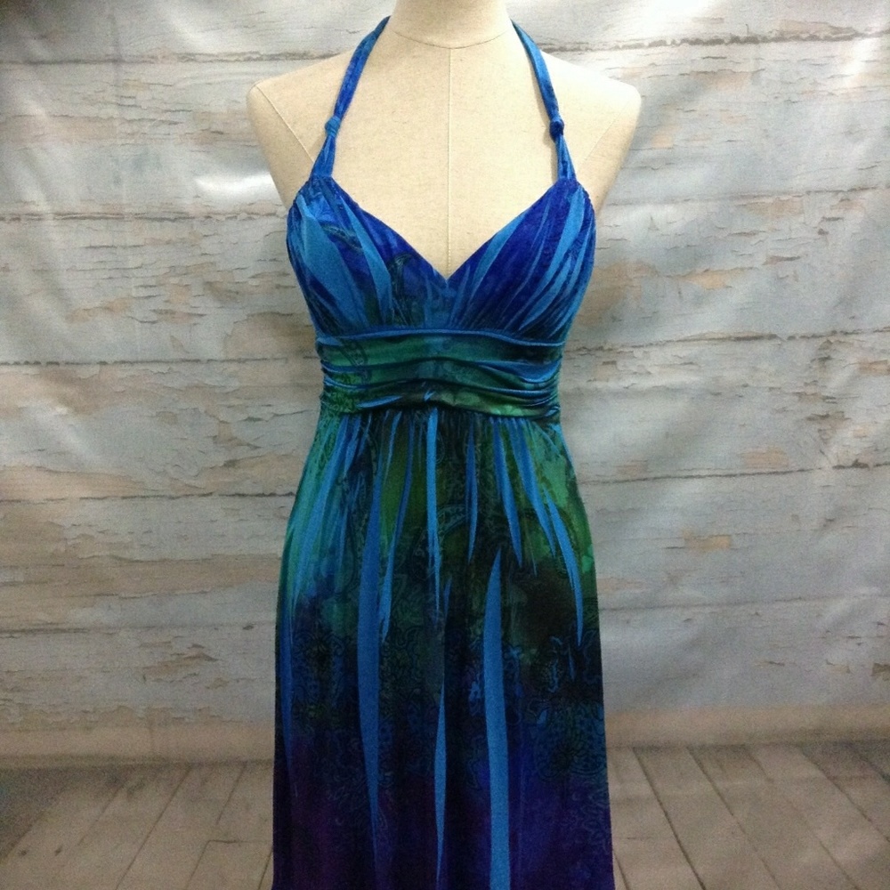 Blue Halter Dress