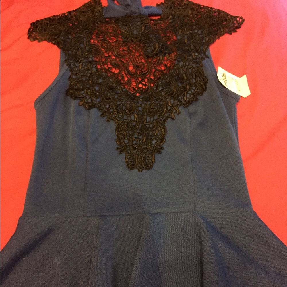 Charlotte Russe xsmall navy blue high neck top