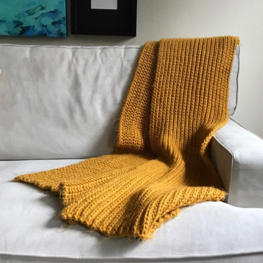 Zara Mustard Long Knit Scarf