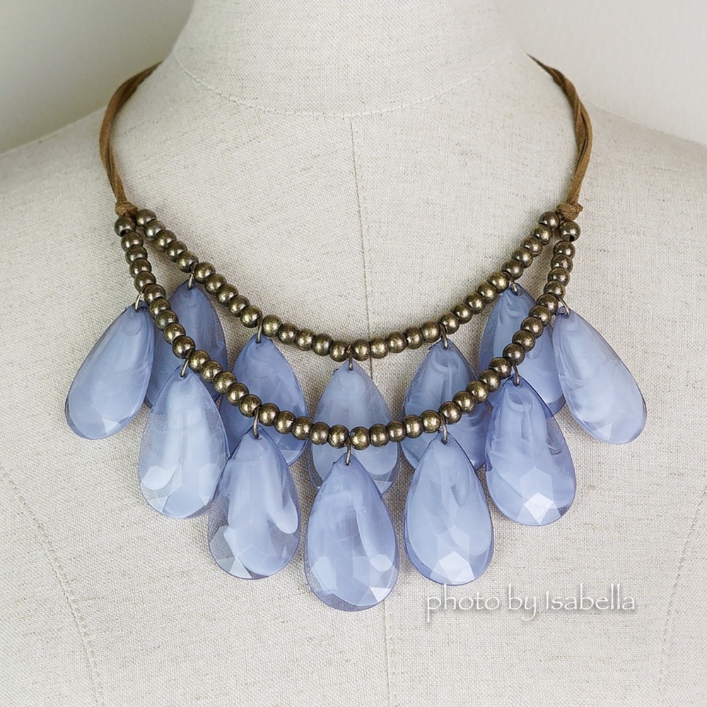  Necklace Purple Lilac Multi Strand Glass Beads