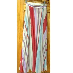 Pleaded multicolor maxi skirt