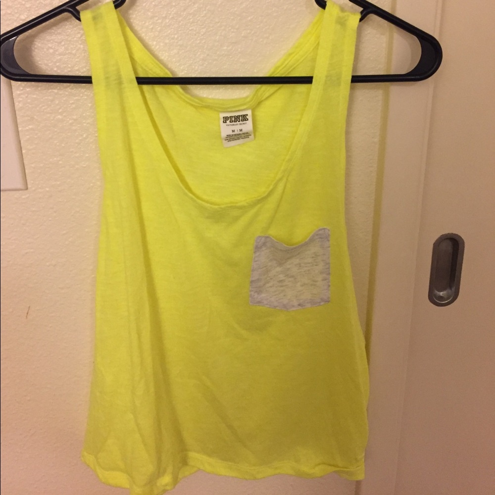 PINK Victoria Secret Neon Yellow Tank