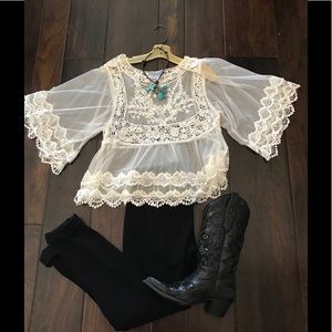 Sheer lace top