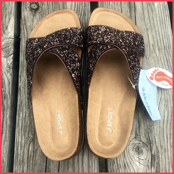 Jambu Brown/Pink Glitter Sport Slides! NEW! - Picture 4 of 7