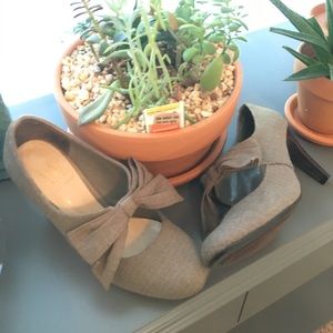 Herringbone Bow Heels