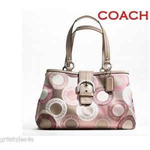 New REAL COACH SOHO SIGNATURE SNAP HEAD TOTE