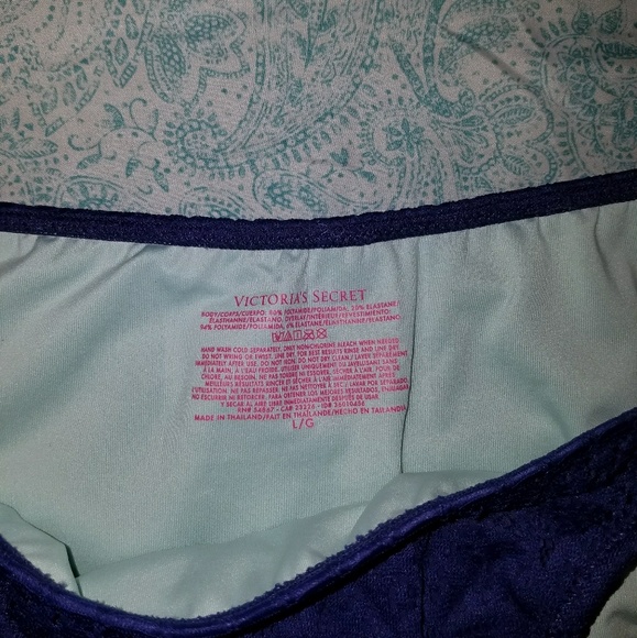 Blue Victoria's Secret Bathing Suit 36C Top Large - Picture 3 of 5